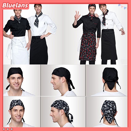 Bluelans Topi Chef Profesional Motif Tengkorak Bajak Laut