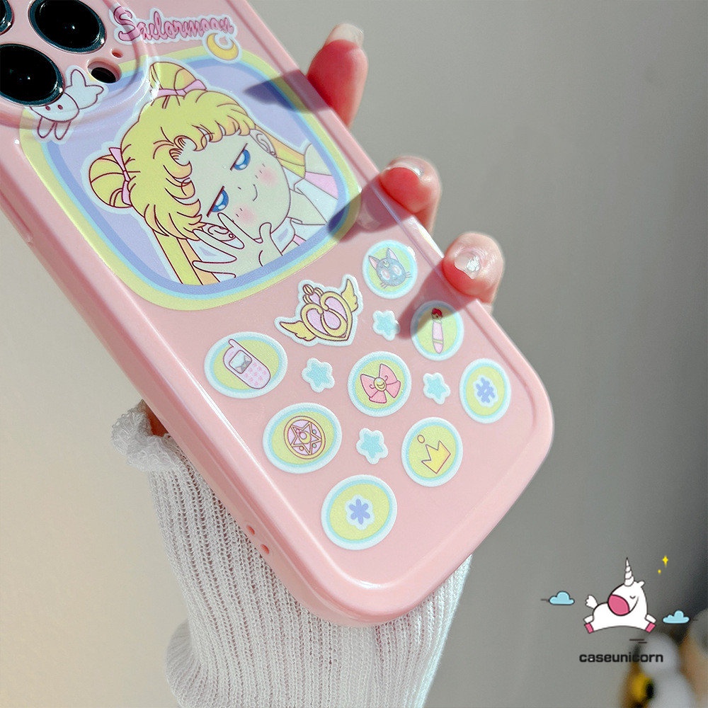 Casing Soft Case Motif Sailor Moon Untuk iPhone 14 7 8 Plus X XR XS Max 11 12 13 14 Pro Max