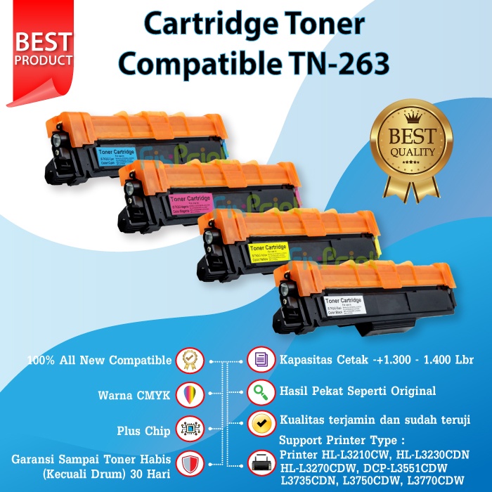 Cartridge Toner Compatible Bro TN263 TN-263 TN261 TN-261 TN150 TN-150 TN351 TN-351