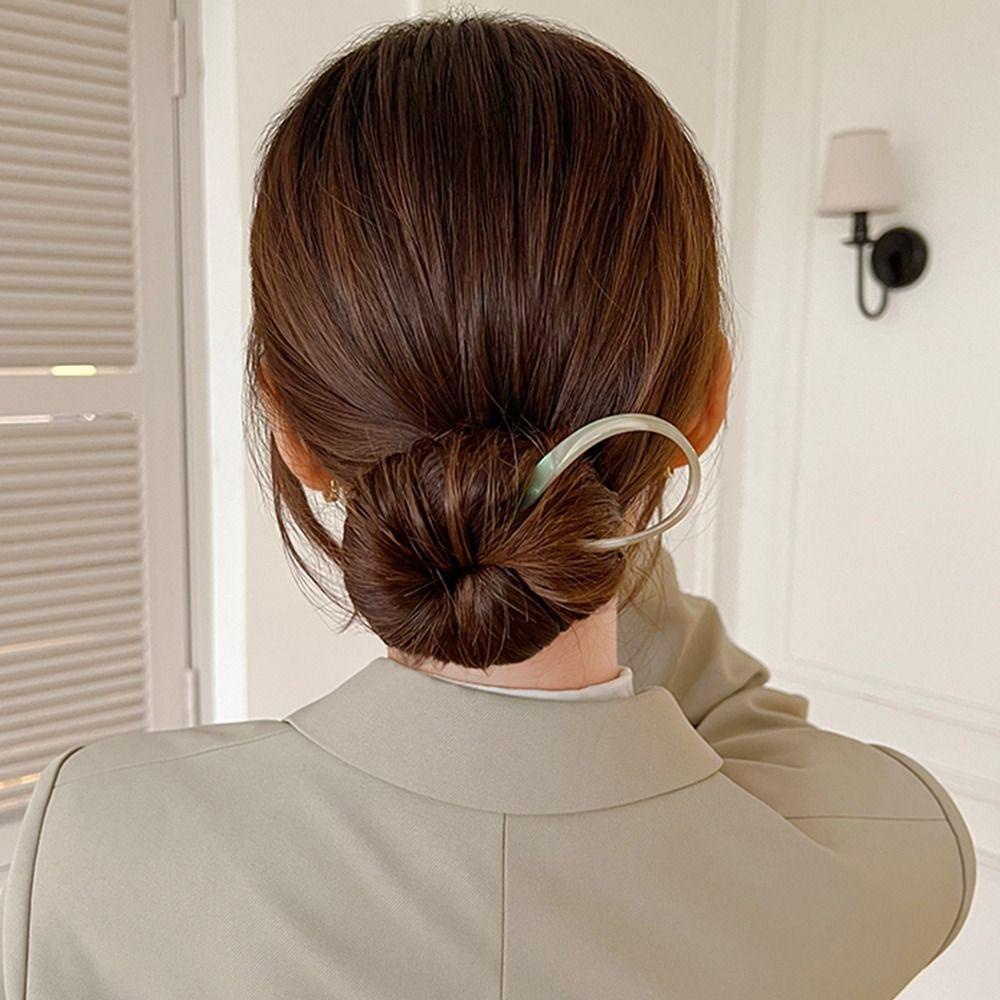 Agustina Bentuk U Jepit Rambut Hiasan Rambut Temperamen Hadiah Hiasan Kepala Rambut Garpu Hairstyle Alat Desain Asam Asetat Rambut Tongkat