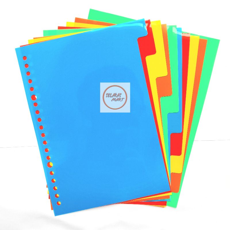 

InterX Index Divider A5 / 10 Tab / 20 holes - Pembatas Binder Note - 1 Set