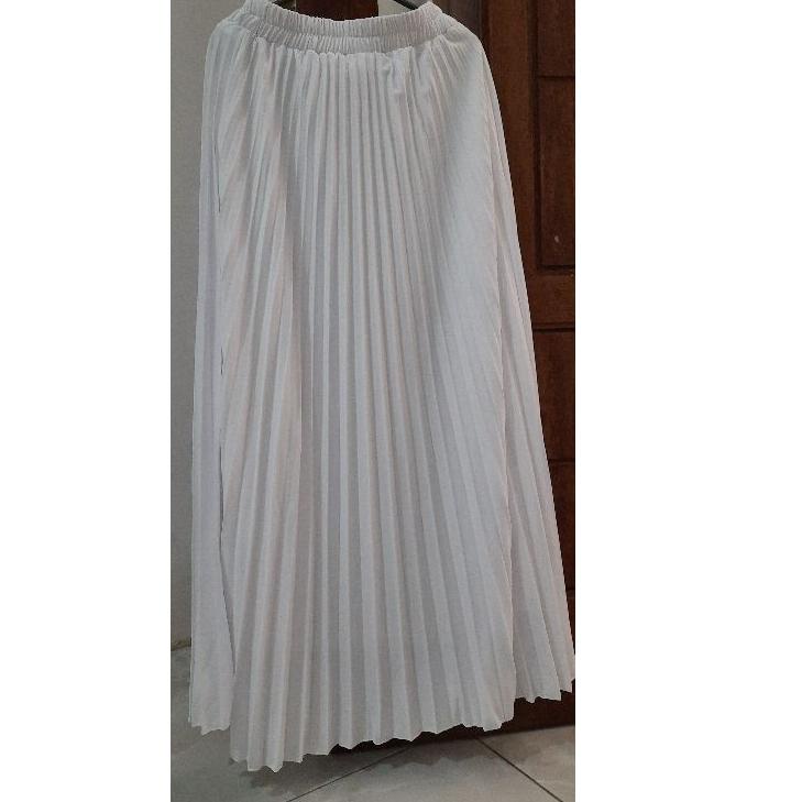 Rekomendasi Rok plisket putih furing premium import