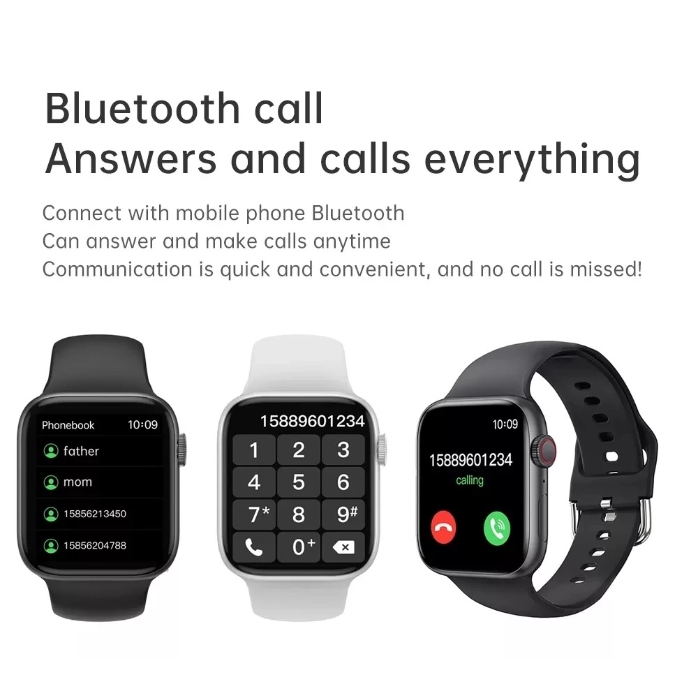 (COD)HD LED Screen Music Playback Multi-sport Mode Health Monitoring Information Synchronization Bluetooth Call Multifunctional Smartwatch