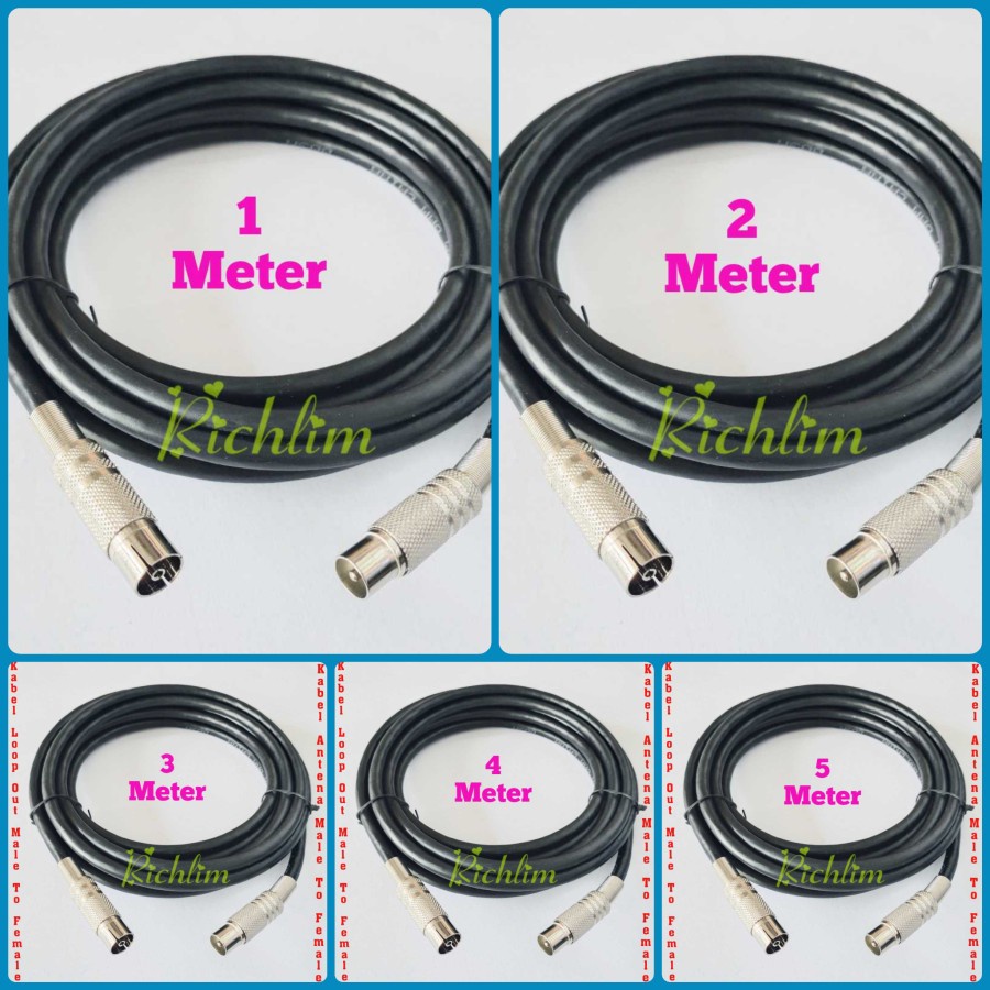 Kabel Loop Out Antena TV Male To Female Cable Antenna TV Jumper Paralel Untuk Set Top Box Tv Digital Dan Analog Perpanjang Sambungan Kabel Antena