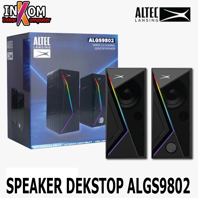 Speaker Gaming RGB Altec Lansing ALGS9802 Speaker Gaming Pc 2.0 RGB