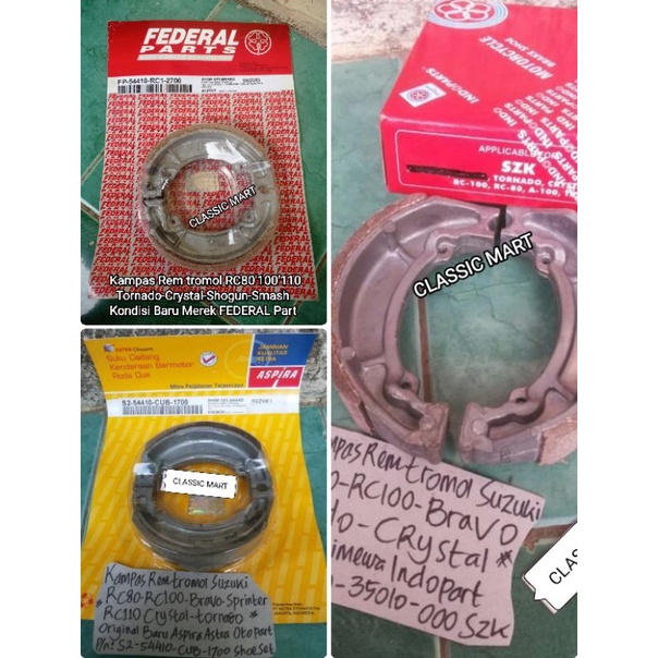 KAMPAS REM SUZUKI A100-TRS-GP100-GP-FR70-FR80-FR-RC80-RC100-RC110-RC-BRAVO