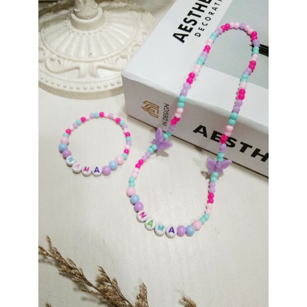 Set kalung gelang anak custom nama