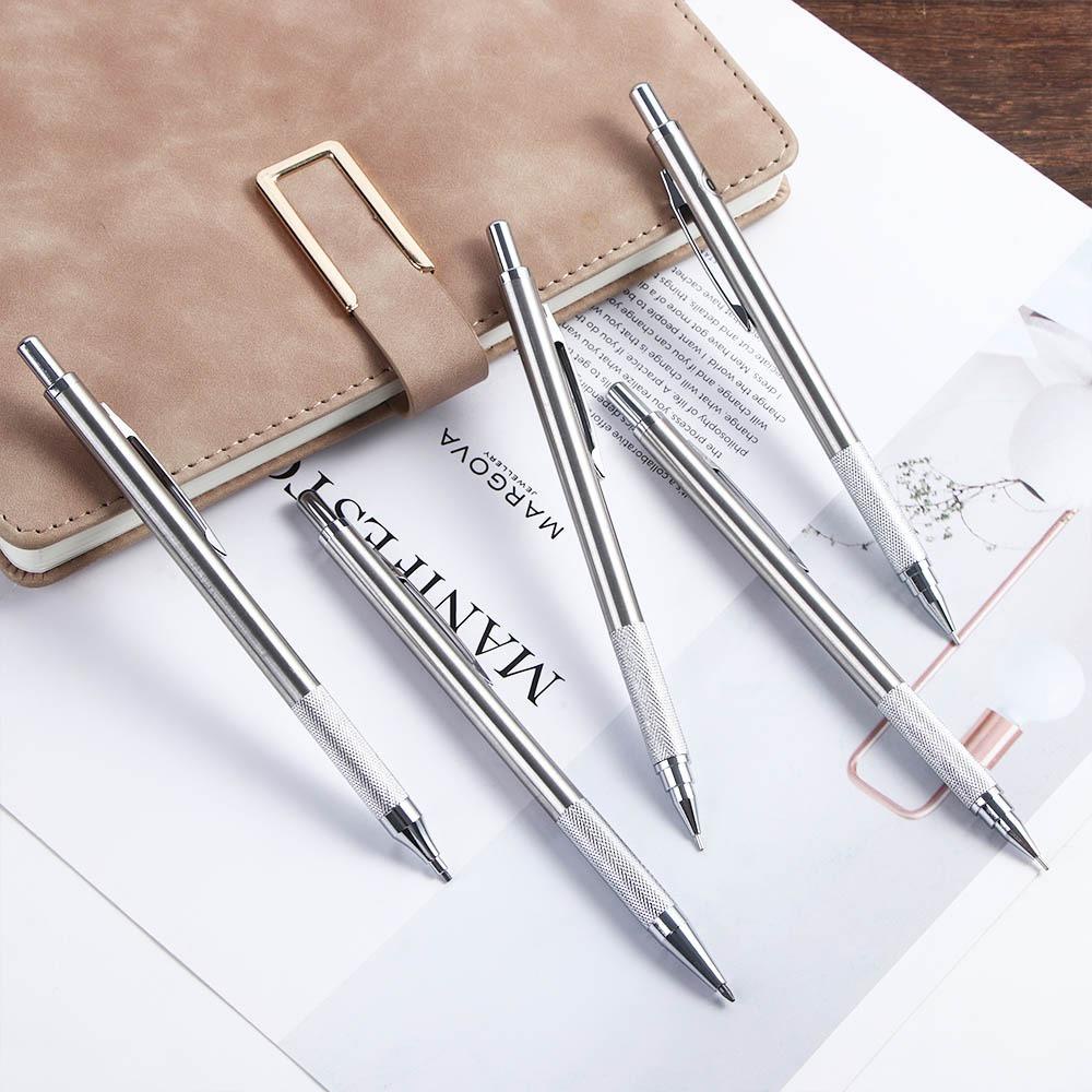 Suyo Pensil Otomatis Kantor Sekolah Untuk Siswa Menggambar Stainless Steel 0.3/0.5/0.7/0.9/1.3/2.0/3.0mm Pensil Mekanik