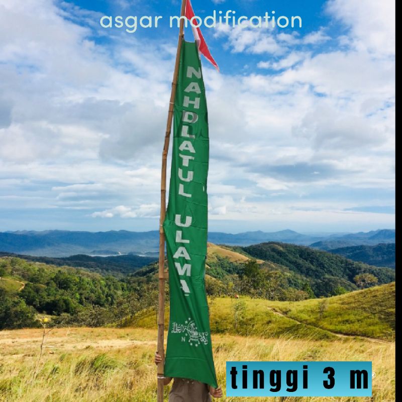 bendera bandir umbul umbul NU panjang,bandir Nahdhatul ulama