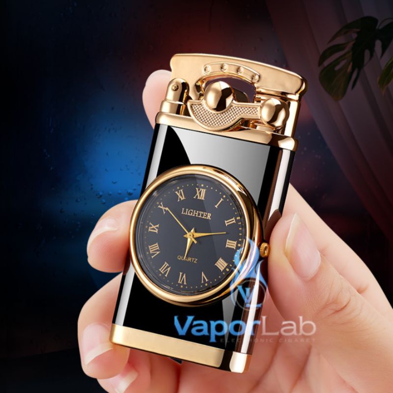 mancis korek api bara las model jam vintage jet flame watch lighter