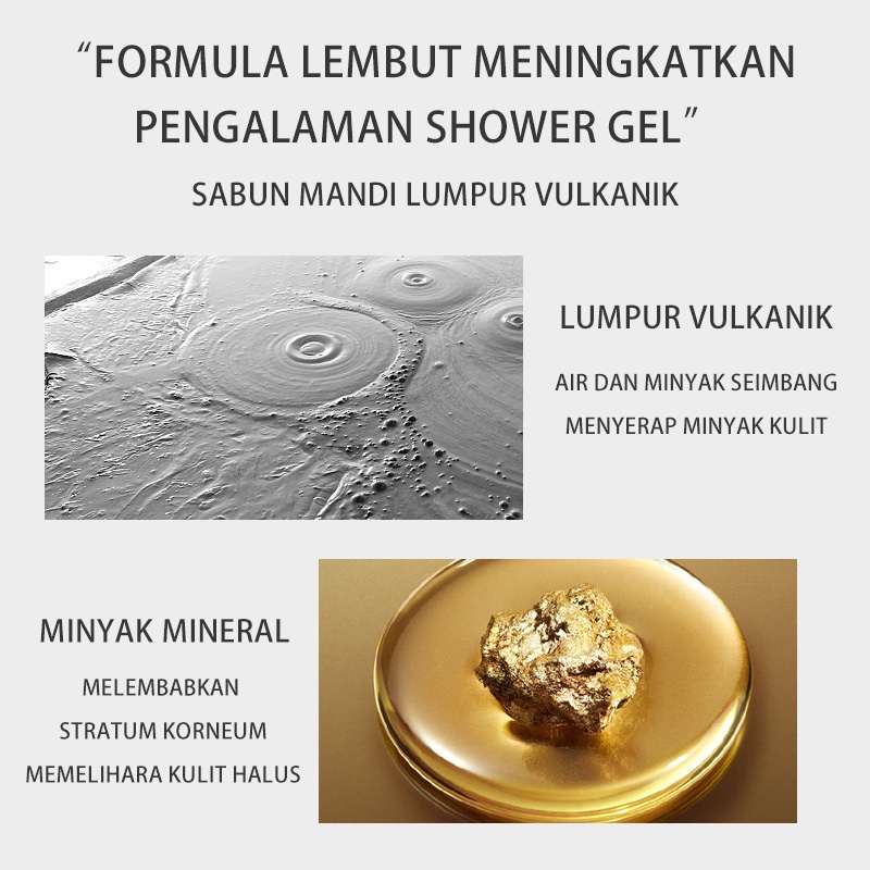 sabun mandi whitening sabun mandi pemutih sabun pemutih kulit Lumpur vulkanik Body wash 260ml Whitening Exfoliate Improve Skin Texture Sabun Mandi Batang