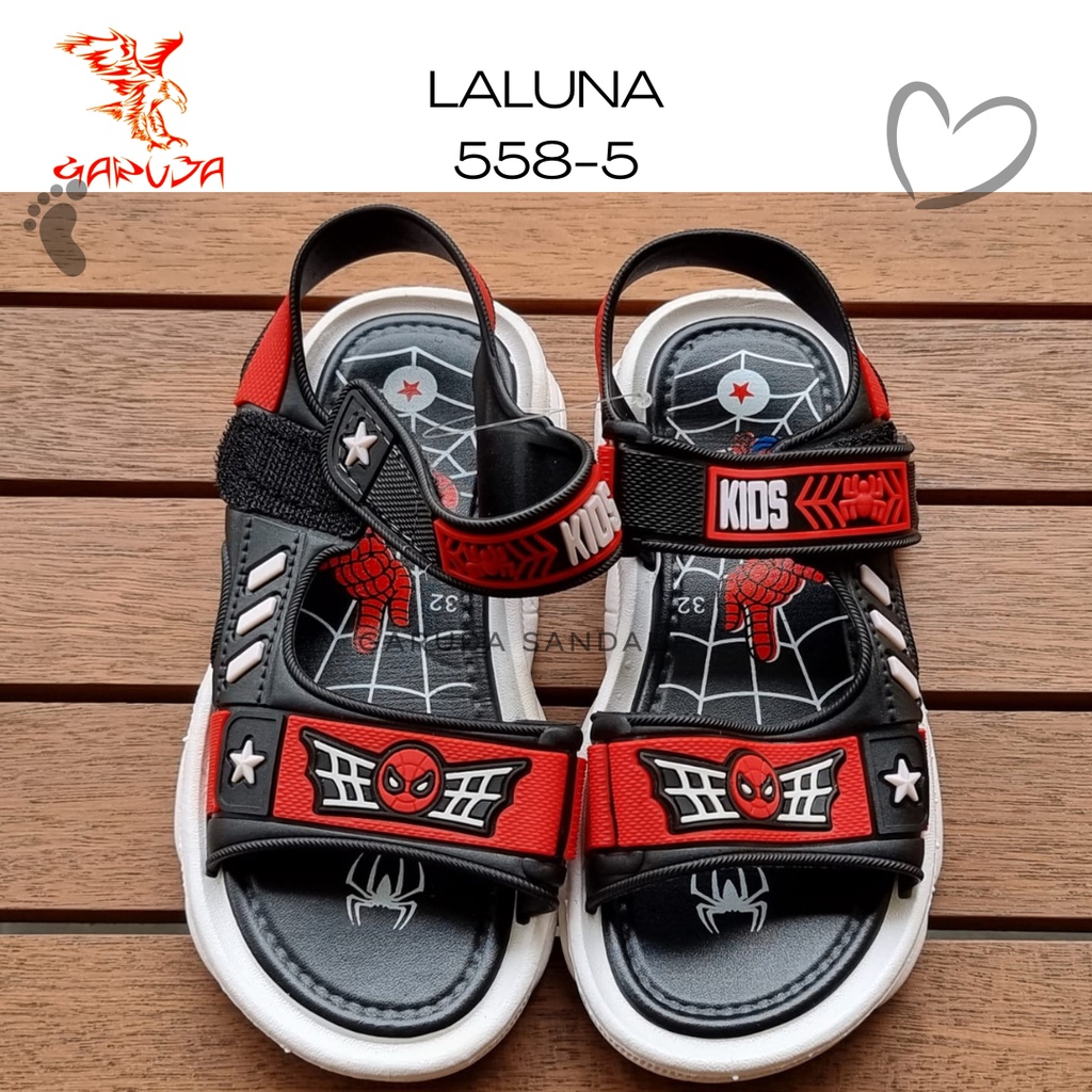 Sandal Gunung Anak Laluna 558 -5 LLS Karet let velcro Import Spiderman 31-35