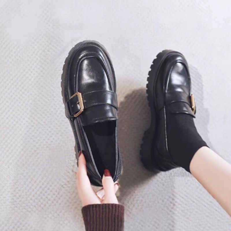 Sepatu Docmart Wanita Terbaru Fashion Korea Premium Quality Jessy 09 Flat Mary janes Loafers Ootd Remaja Perempuan Hitam Kasual Kekinian Bisa Cod