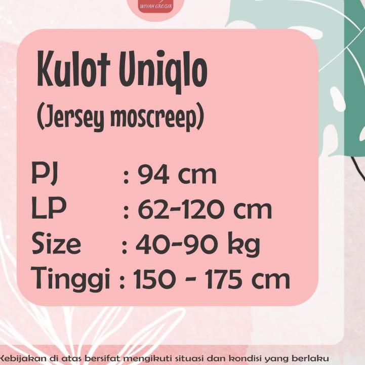 Pilih Ini--COD KULOT UNIQLO PREMIUM/ KULOT JUMBO / KULOT HIGH WAIST /KULOT RIBBON TALI SERUT /KULOT 