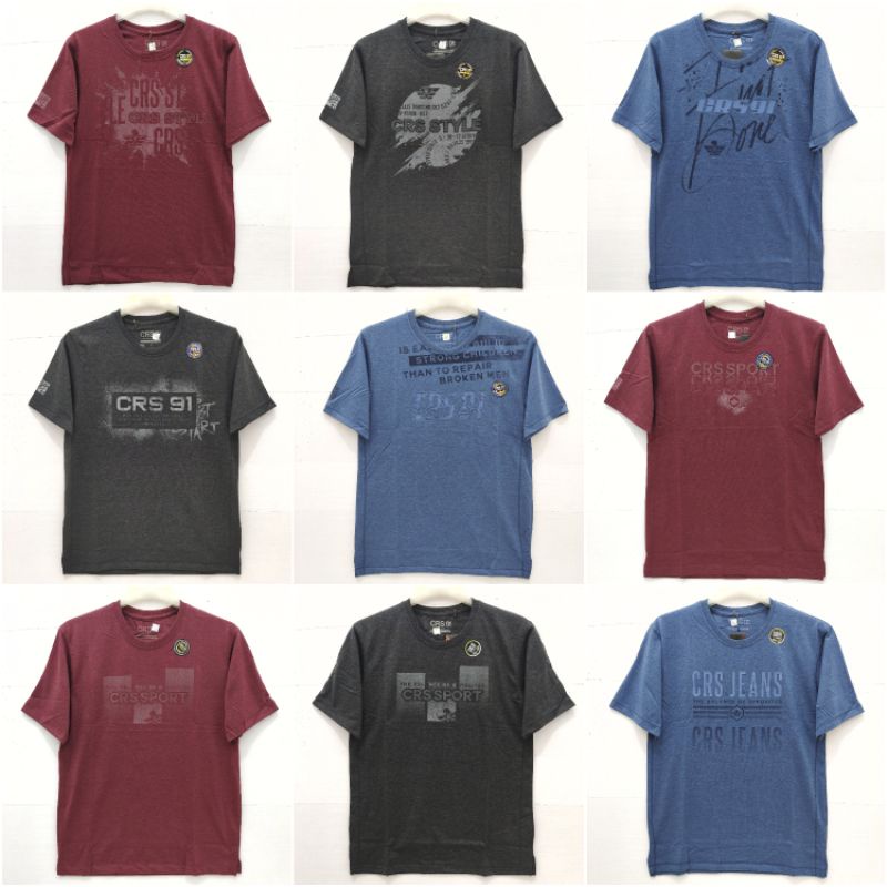 kaos oblong tulisan basic CRS 91 full combed L XL XXL