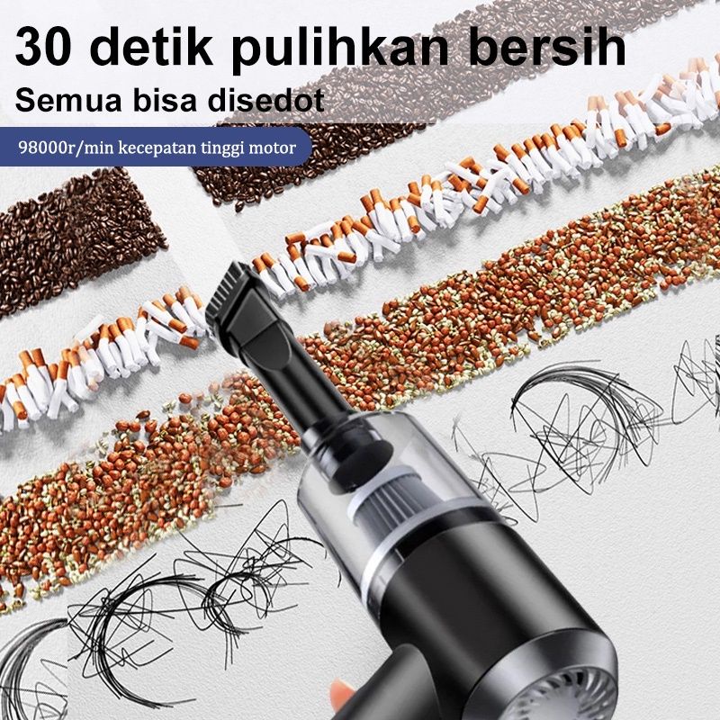 AmazeFan Penyedot Debu Nirkabel 9000Pa Mini Portabel Vakuum Penghisap Debu Mobil Vacum Cleaner Wet And Dry Wireless Vacuum Lantai Kasur Pembersih Penyedot USB Rumah Vaccum Meja Alat Sedot Debu Bed Facum Car Vakum Cleaner peralatan elektronik rumah tangga