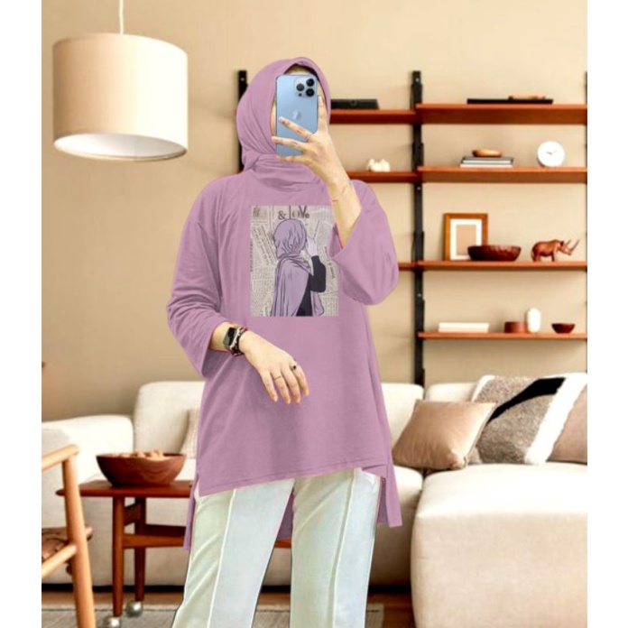 kaos Tunik hijab bahan BEBYTERRY OVERSIZE