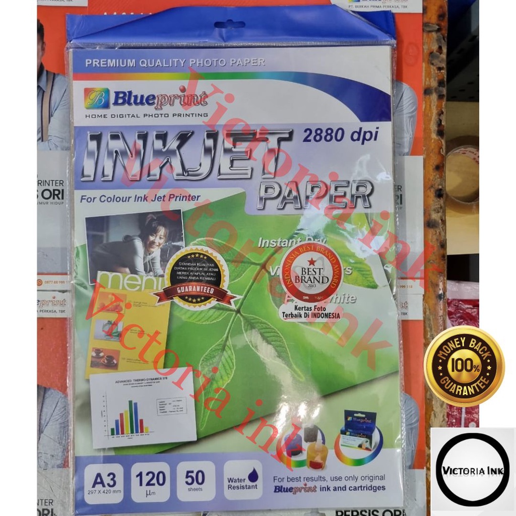 Kertas Inkjet Blueprint 120gsm Silky Doff // Kertas Inkjet A4 120gsm // Kertas Inkjet A3 Blueprint 120gsm // Inkjet Paper Blueprint A4 A3 isi 50 Lembar Silky // Kertas Brosur