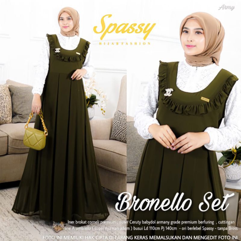 Bronello Dress Nyatu Polos || Realpict (COD Bayar Ditempat)