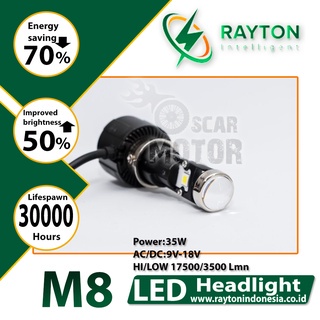 New Lampu Utama LED RTD m8 projector mini h6 h4 hs1 projie HID LENSA MOBIL