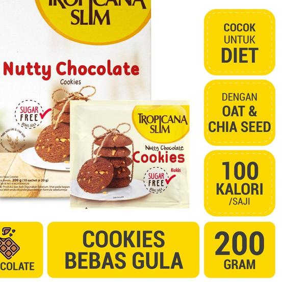 

Terbaik Tropicana Slim Nutty Cookies Chocolate 200gr - Snack Bebas Gula, 100 Kalori 