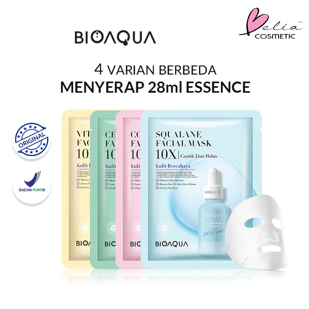 ❤ BELIA ❤ BIOAQUA Cosmetics Sheet Mask Plant | Flowers | Fruit | Eye Mask | Facial Mask Brightening Glowing Moisturizing Skin Care | Hydrating Essence Face Mask Brightening Anti Acne Jerawat | Honey Vitamin C Masker Wajah Muka Pelembab Kulit BPOM