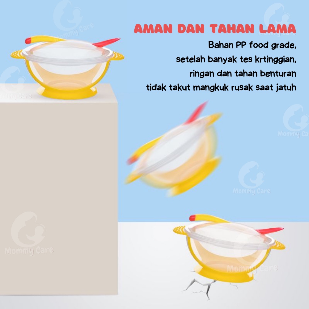 MOMMYCARE MANGKOK SENDOK GARPU BAYI ALAT MAKAN BAYI SILIKON ANTI TUMPAH