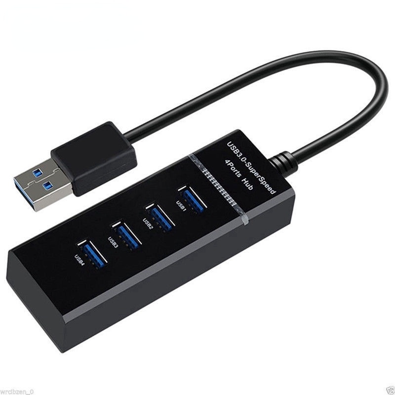 Hub Splitter 4 Port USB 3.0 Kecepatan Tinggi 5Gbps Dengan Indikator Built-in 3.0