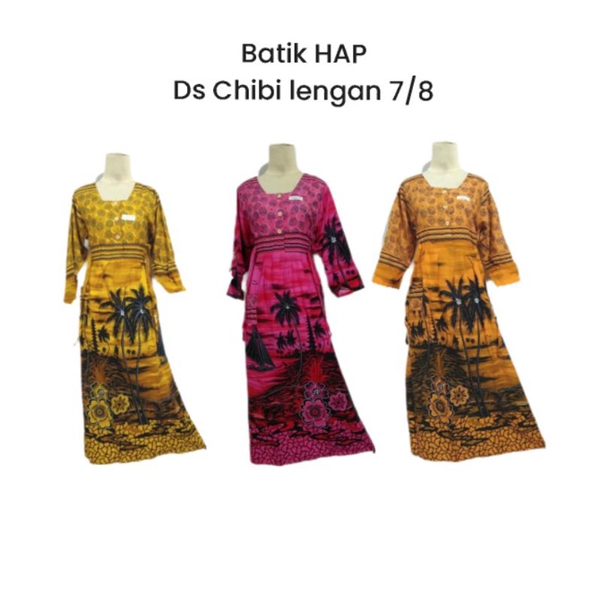 Daster HAP Panjang long dress lengan 7/8