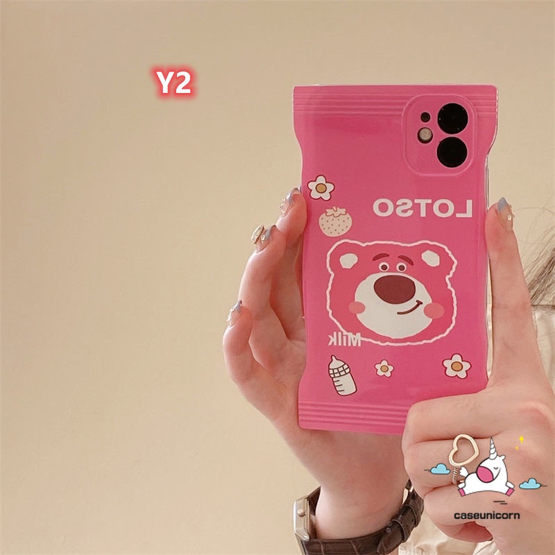 Soft Case Desain Kartun Beruang Strawberry Untuk iPhone 11 12 13 14 Pro Max 7 8 7 6 6s 14 Plus XR X Xs Max SE 2020