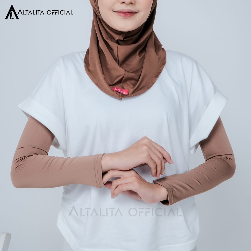 Altalita - Mangset Tangan Muslimah Lengan Panjang Polos | Handsock Tangan Muslimah Tanpa Lubang Jempol | Manset Tangan Wanita Lengan Panjang Muslimah Bahan Jersey Premium