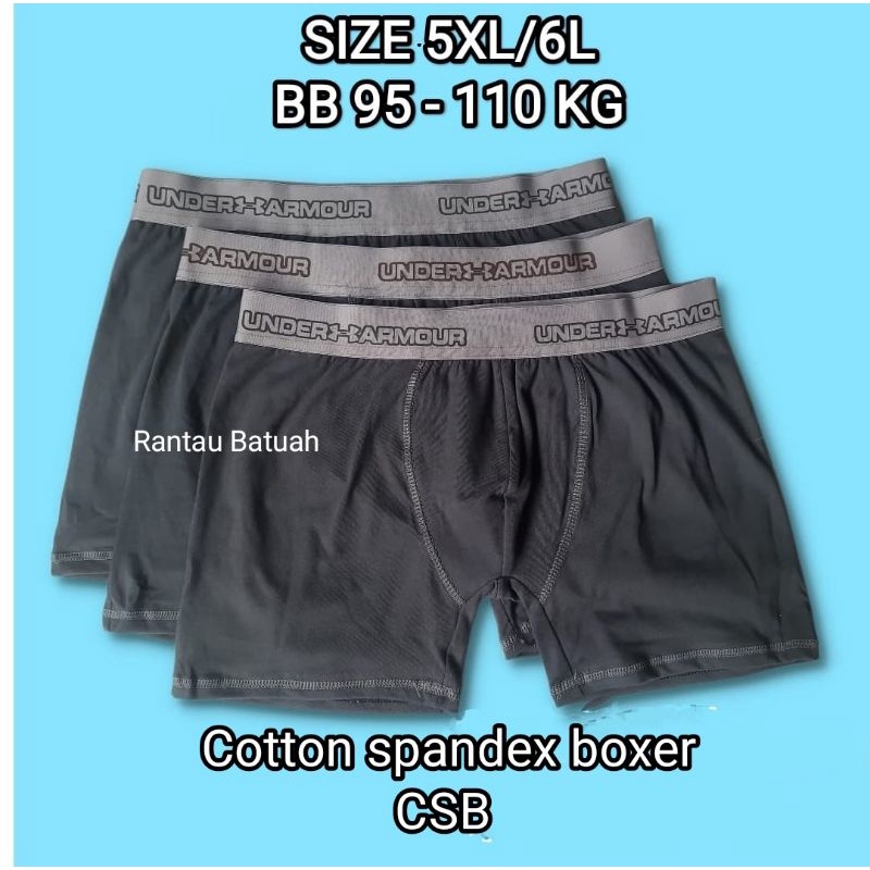 BOXER DALAMAN dewasa pria BESAR jumbo ukuran XXL 4L 5L  muat BB 120 kg