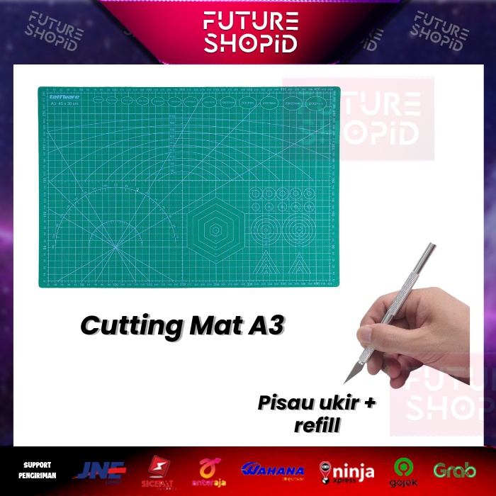 

Paket Cutting Mat A3 (2 sisi) + Pisau Ukir + Refill Design Craft Murah Tatakan Pemotong Kain Kertas