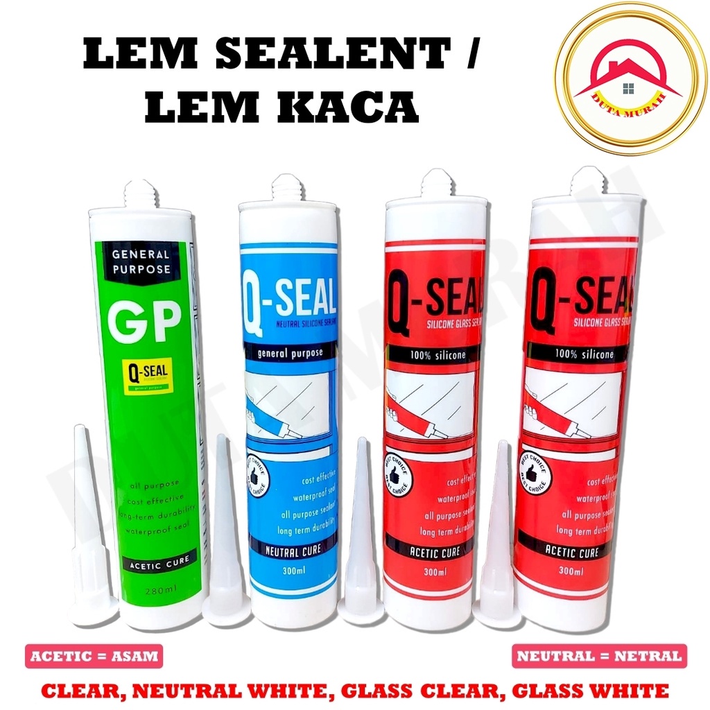 LEM Silicone Sealent Kaca Acetic - Neutral Silen White, Clear - White RMP