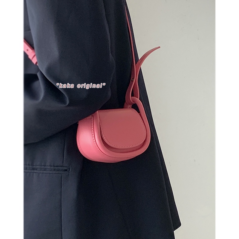 Suhao tas mini wanita musim panas 2022 baru trendi fashion tas pelana tekstur niche tas messenger all-match tas lipstik