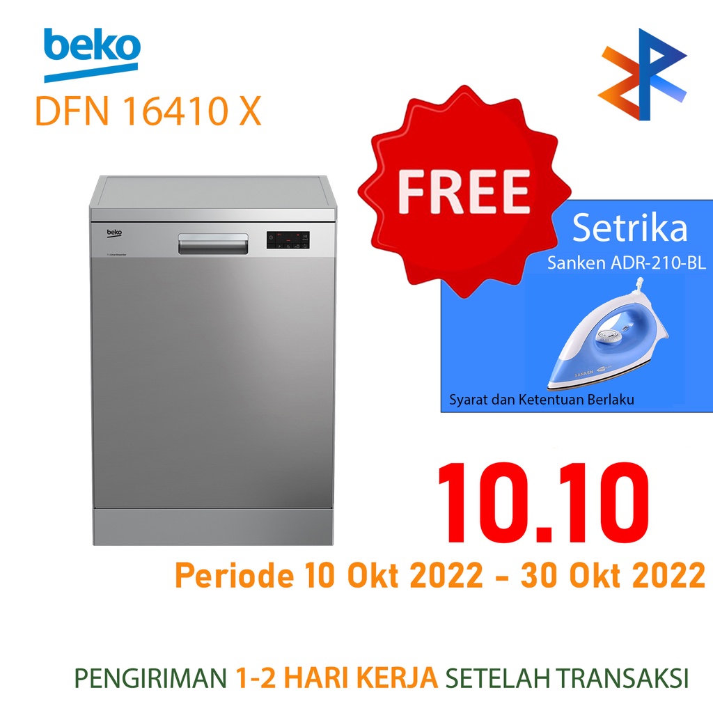 Jual Dishwasher / Mesin Pencuci Piring Beko DFN16410X / DFN 16410 X