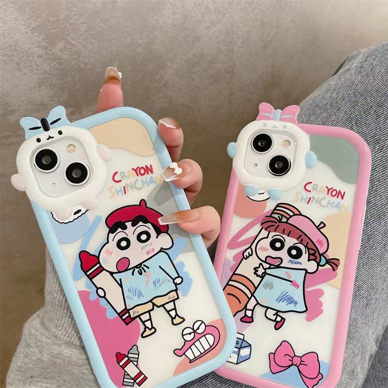 Ins Case Motif Crayon Shin-Chan Untuk iPhone 14 14pro 14Plus 14prm 13 13pro 13pro 13prm 11 6splus 7Plus 8Plus Xr XS 13 12pro Max