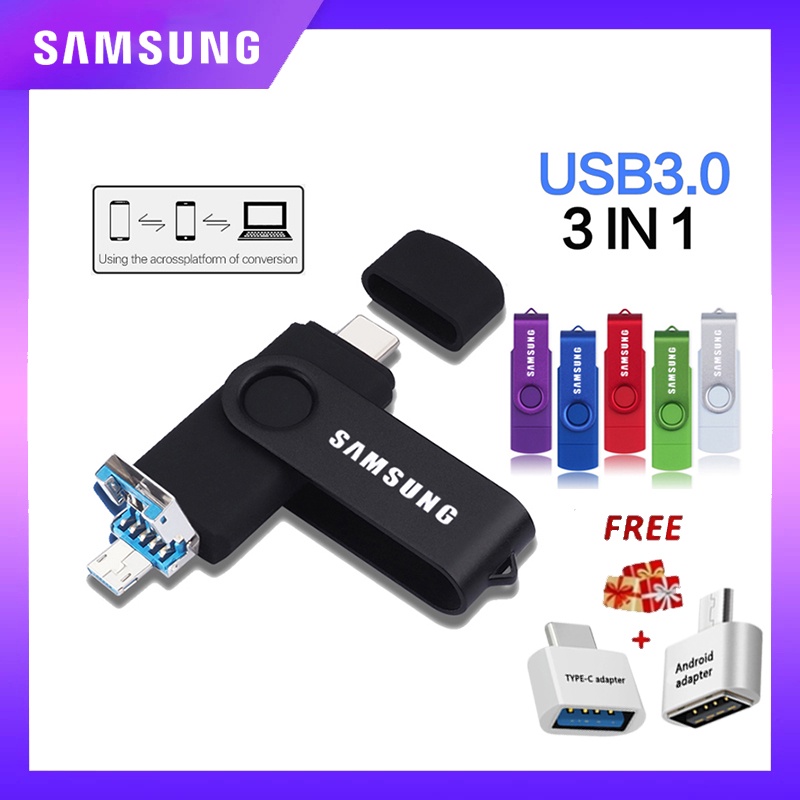 Samsung Flashdisk USB Tipe-C OTG 1TB 2TB 512GB 256GB 64GB 32GB 16GB 8GB 128GB 3 In 1