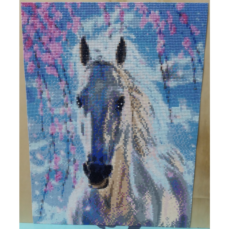 Diamond Painting Lukisan Berlian Sudah Jadi Kuda Putih No Frame
