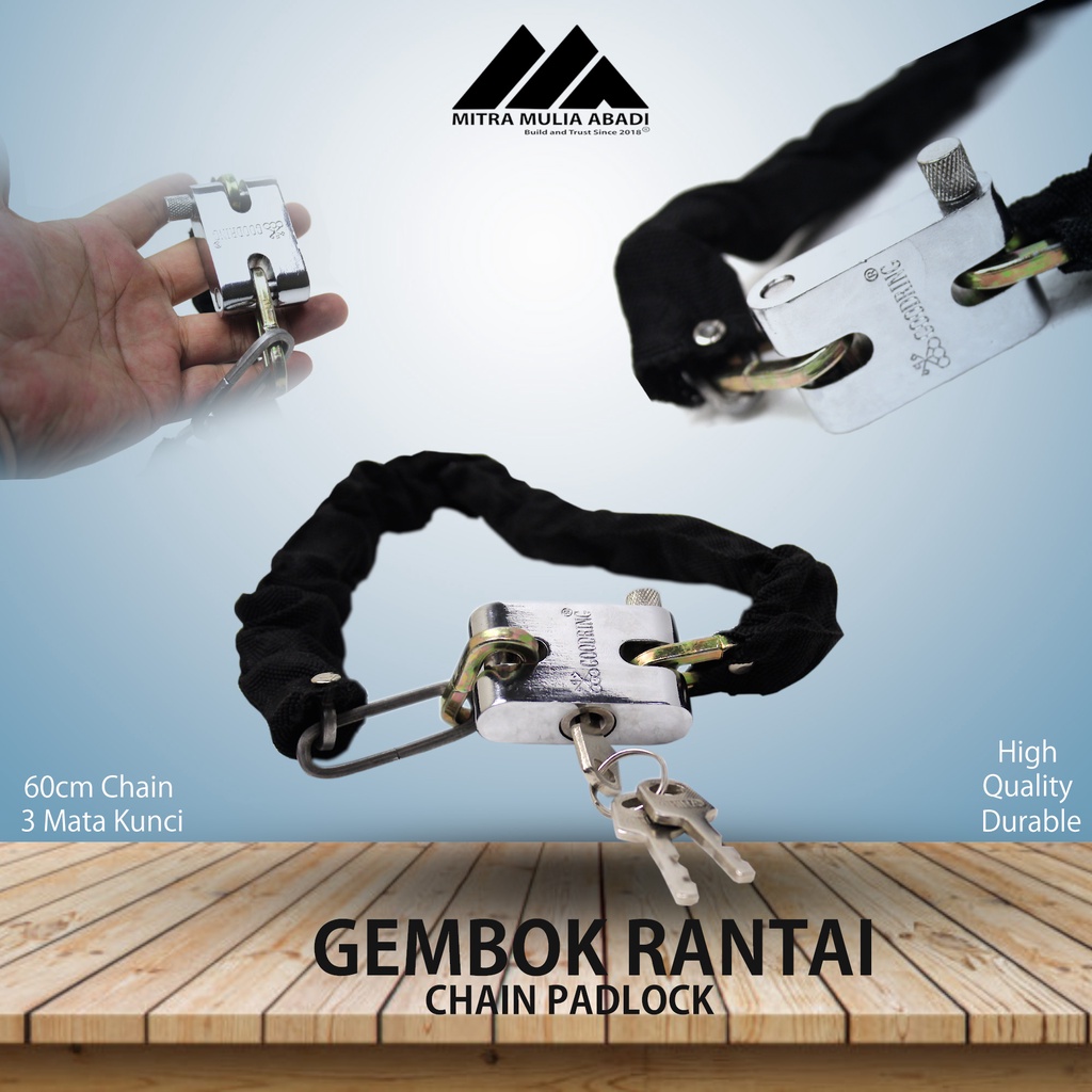 Gembok Rantai 60cm/Gembok Sepeda/Motor/Helm/Gerbang rumah