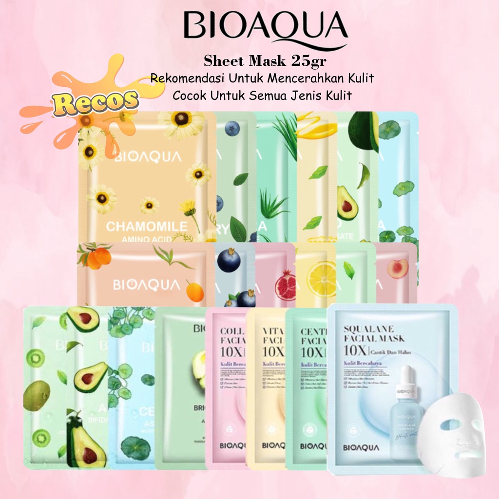 BIOAQUA Peach Extract Sheet Mask Natural Skin Care Sheet Mask Mencerahkan Dan Melembabkan Wajah