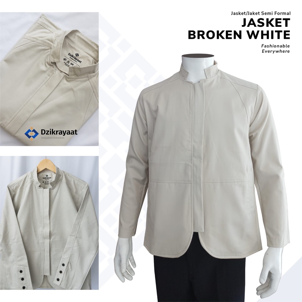 Jasket Dzikrayaat DZ-429 Jasket Broken White - Baju Koko Dzikroyat/Zikroyat