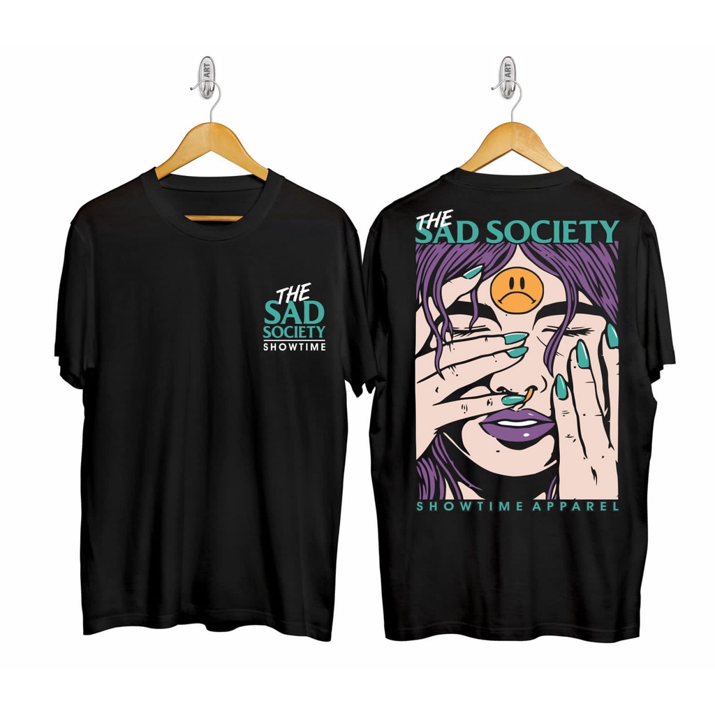 Baju Kaos Sad Society Kaos Distro Kekinian Lengan Pendek Pria