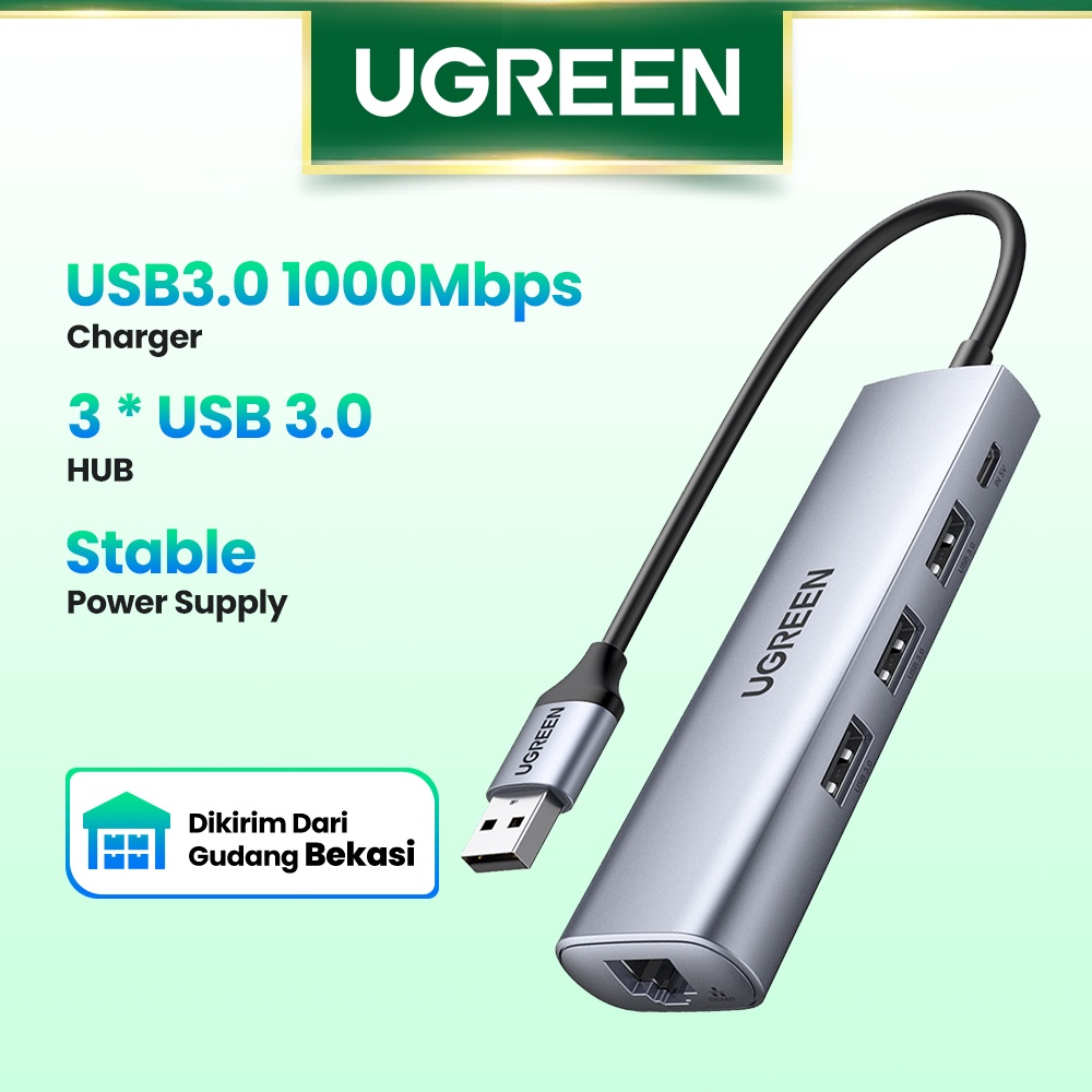 【Stok Produk di Indonesia】Ugreen Adapter Ethernet USB 3.0 Ke RJ45 3.0 Untuk MacBook Air