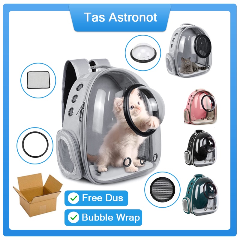 Pet Cargo Tas Astronot Kucing Anjing | Tas Transparan  | Tas Anjing Kucing Murah | Tas Ransel Hewan atau Travel Bag Nyaman dan Anti Air Cat Bag Pet Bag