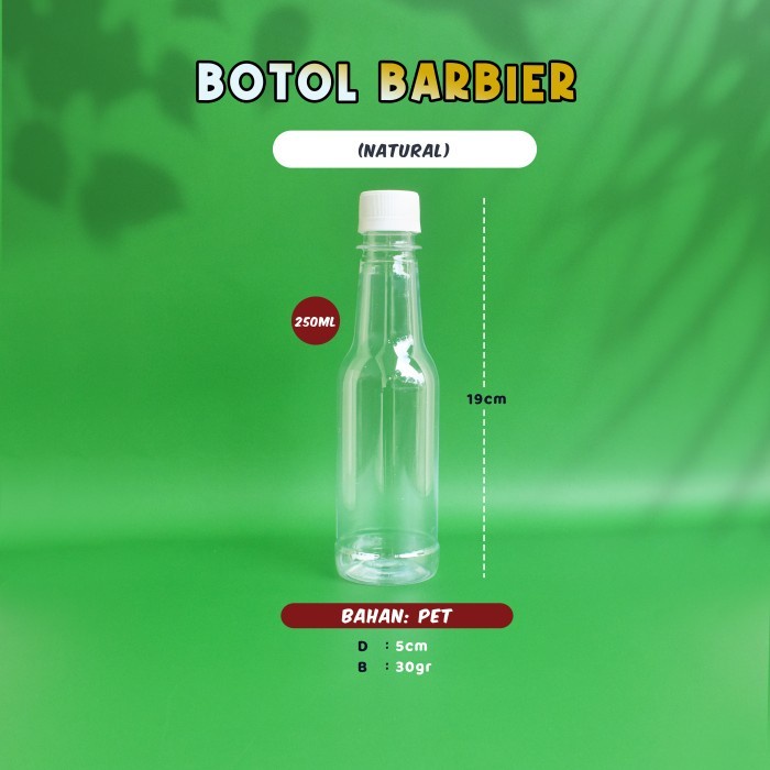 BOTOL BARBIER MADU 250 ML - BOTOL MADU PLASTIK - BOTOL JAMU - BENING