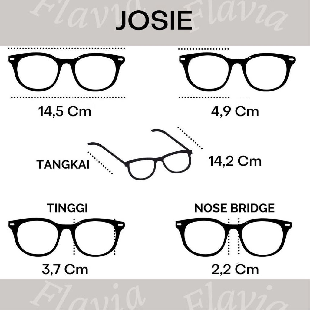 Flavia Eyewear - Kacamata Josie Square Acetat (custom minus, photochromic, blueray, bluechromic dan photobrown)