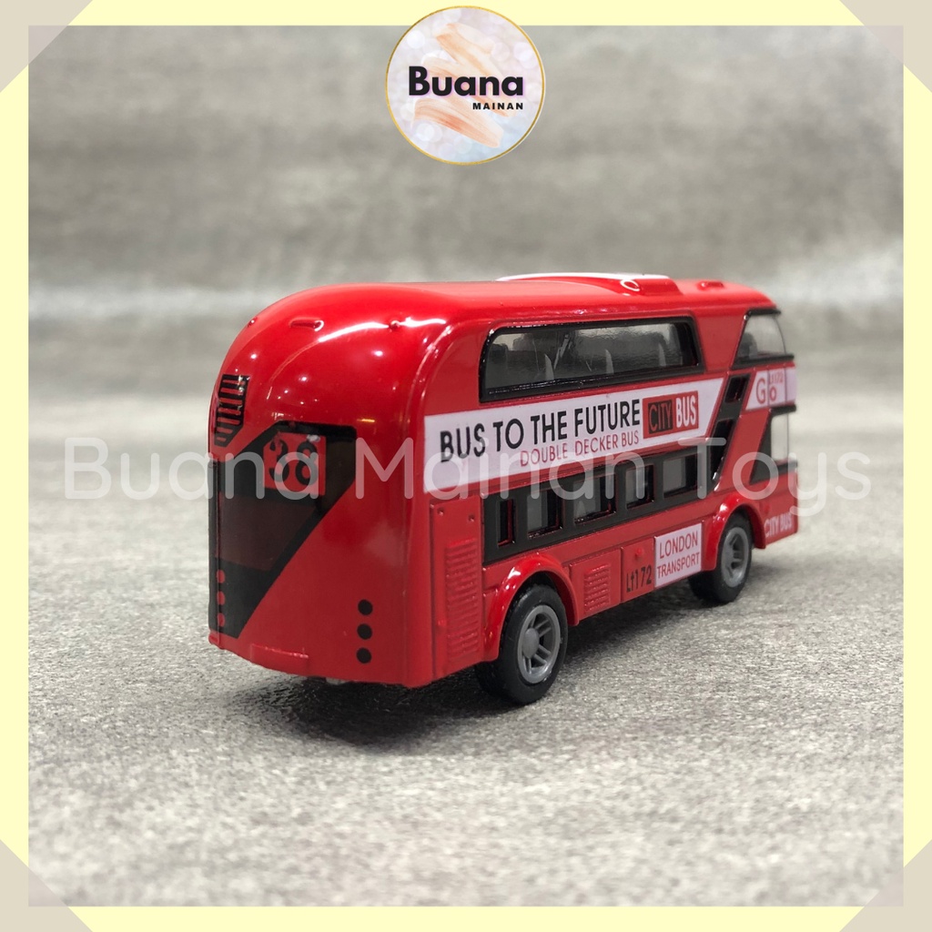 DIECAST LONDON VINTAGE OLD BUS MODERN CITY MAINAN MOBIL ANAK COWO CEWE M8589