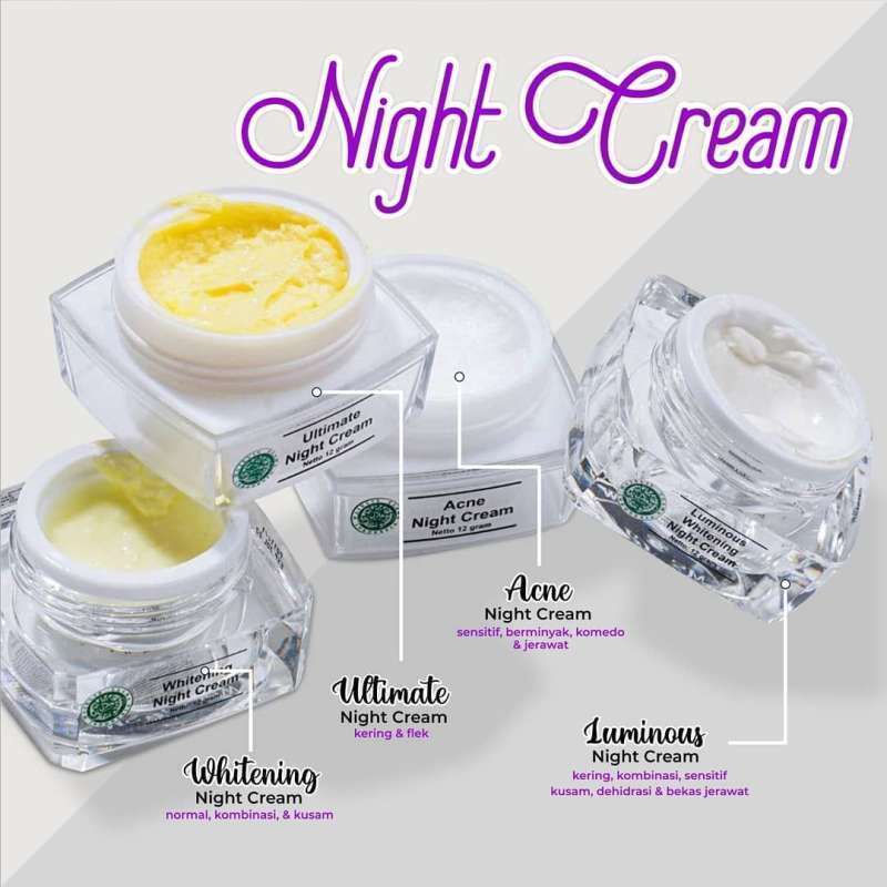 [BPOM] MS GLOW NIGHT CREAM MS GLOW CREAM MALAM WHITENING ULTIMATE LUMINOUS WHITENING ACNE PUTIH KULI