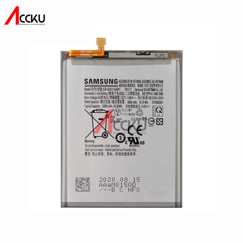 A31 - A32 - A22 - A72 - EB-BA315ABY - EB-BA426ABYA31 100%Baterai Samsung GalaxyA31 - A32 - A22 - A72 - EB-BA315ABY - EB-BA426ABYBatre Baterai BatterySamsung GalaxyA31